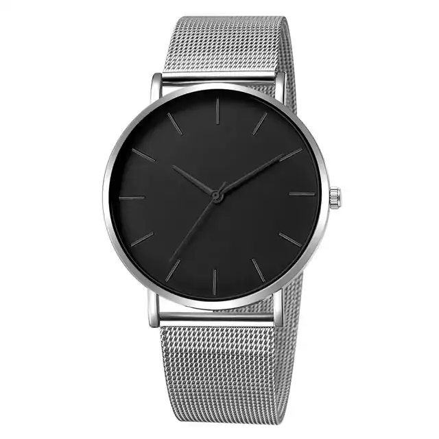 Elegantní pánské hodinky - Stříbrná černá