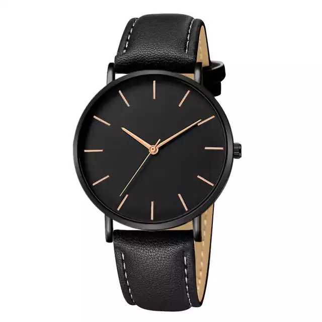 Elegantní pánské hodinky - Kůže černá 1