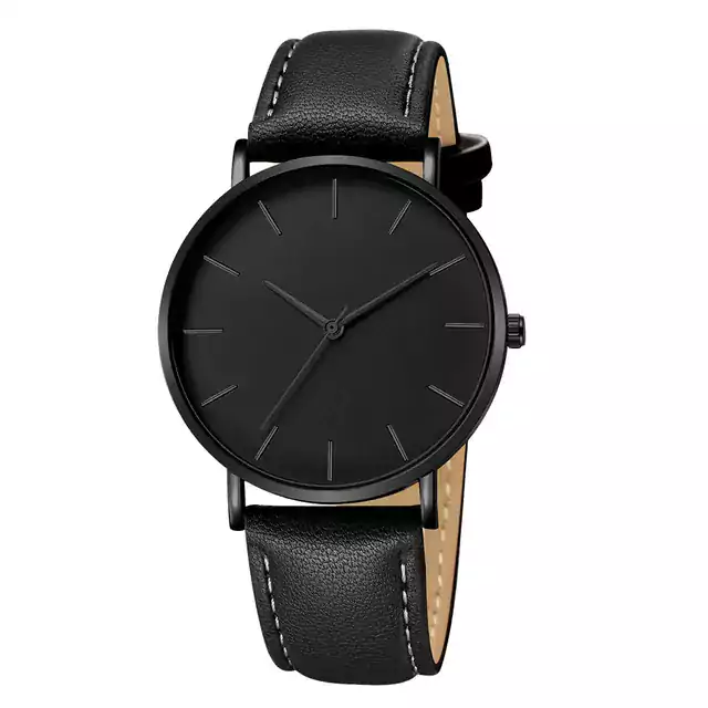 Elegantní pánské hodinky - Kůže černá 3