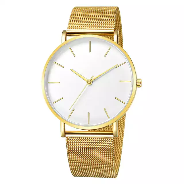 Elegantní pánské hodinky - Zlato bílá