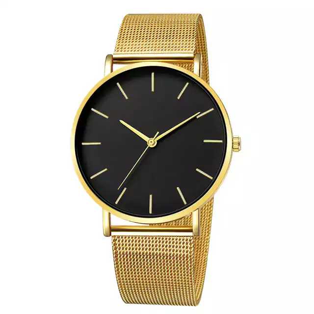 Elegantní pánské hodinky - Zlatá černá