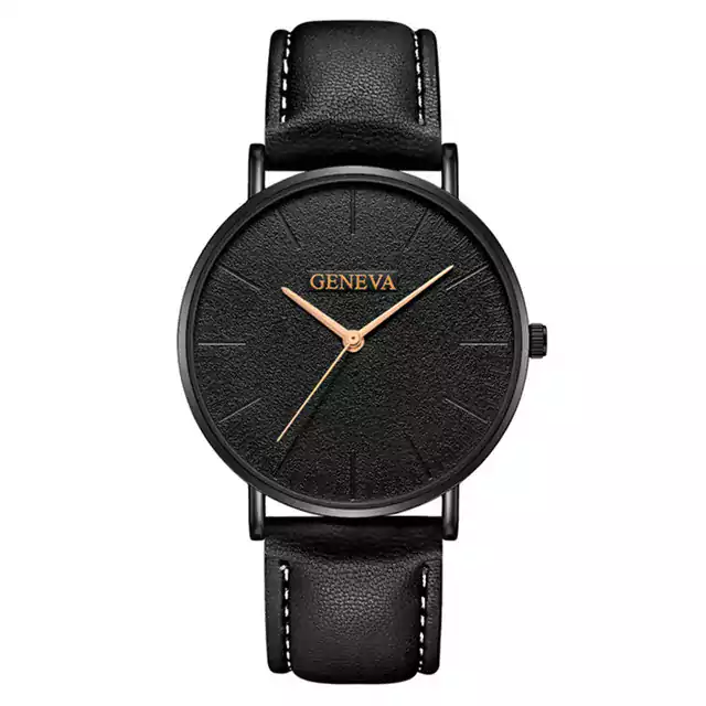 Tenké luxusní pánské hodinky - Černá růže ciferník