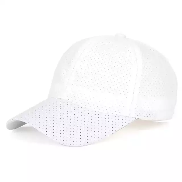 Letní prodyšná baseballová čepice - Bílý