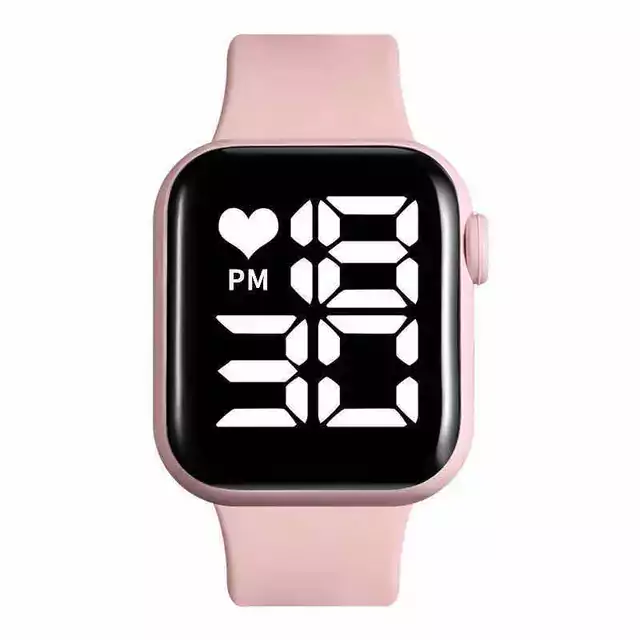 Digitální sportovní hodinky - růžová bílá