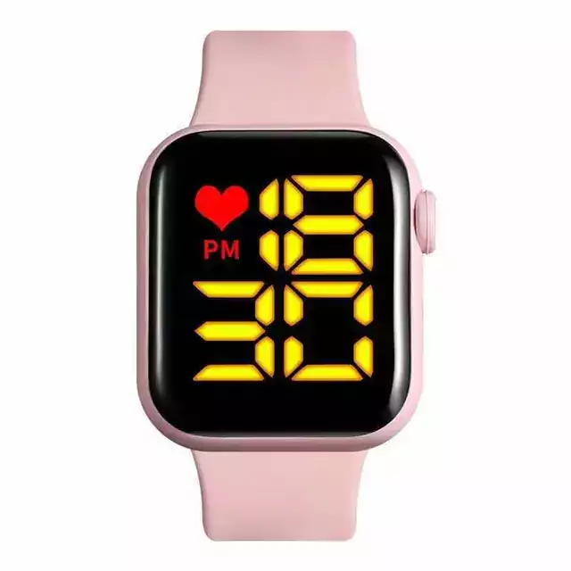 Digitální sportovní hodinky - Růžově žlutá