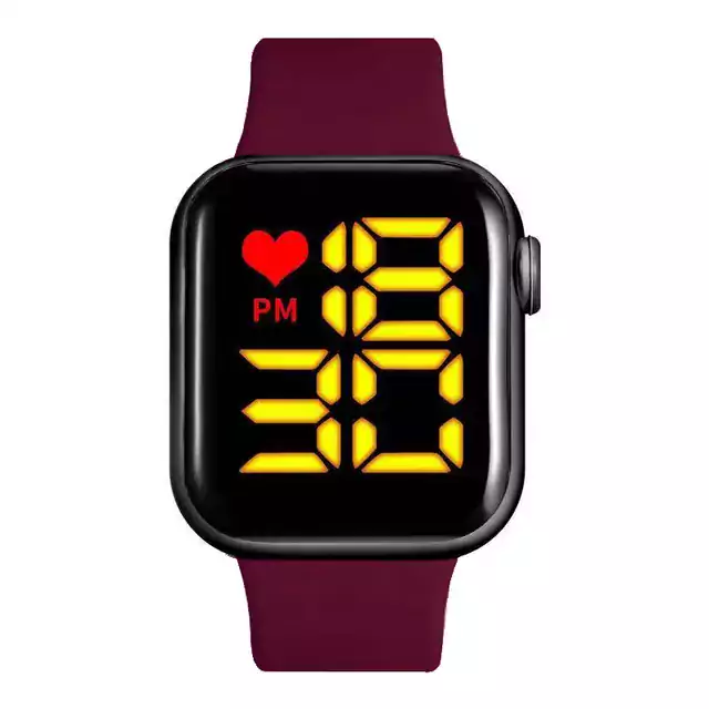 Digitální sportovní hodinky - Červená Žlutá