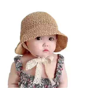 Dívčí letní háčkovaný klobouček