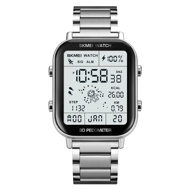 Pánské sportovní hodinky - Stříbrný