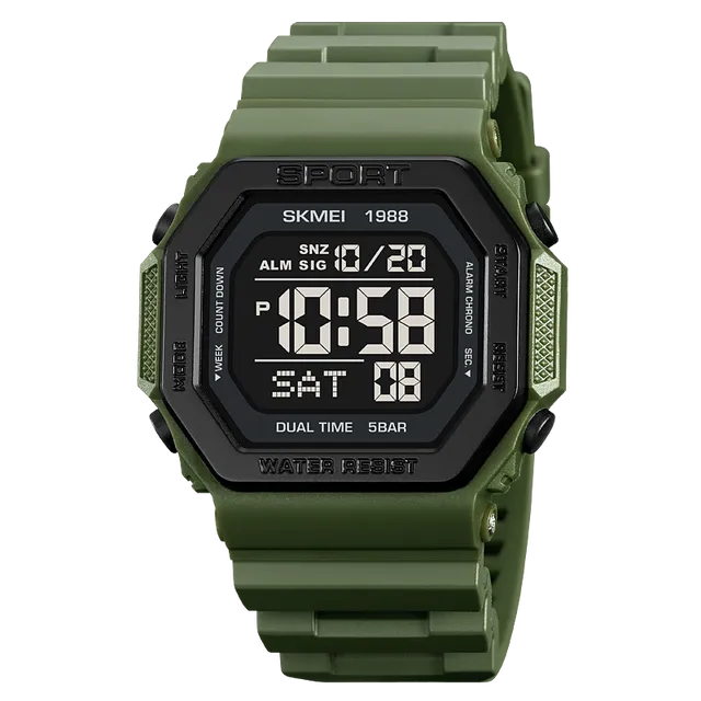 Vodotěsné vojenské hodinky - vojenská zelená