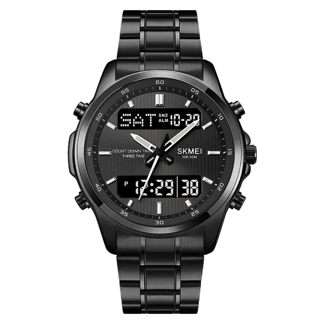 Vodotěsné pánské sportovní hodinky - Černá