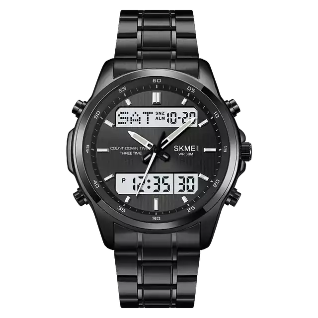 Vodotěsné pánské sportovní hodinky - Černá bílá