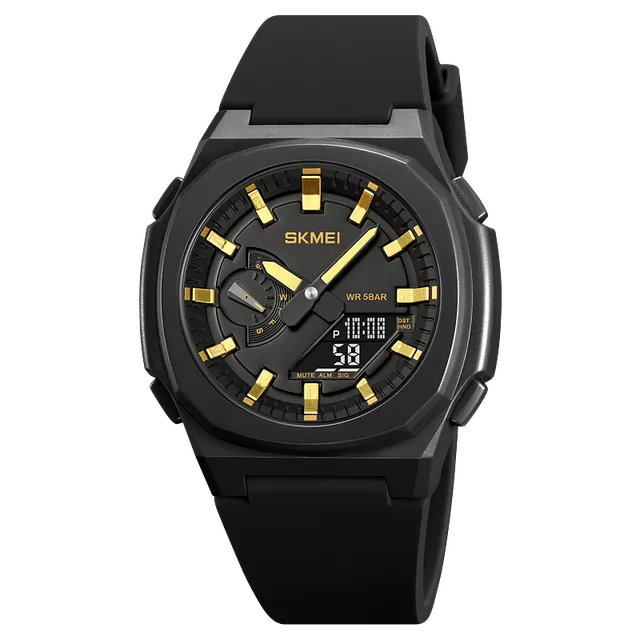 Vodotěsné pánské sportovní hodinky - Černá Zlatá Černá