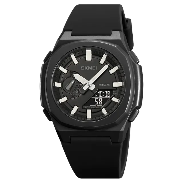 Vodotěsné pánské sportovní hodinky - Černá Bílá Černá