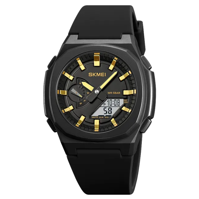 Vodotěsné pánské sportovní hodinky - Black Gold White
