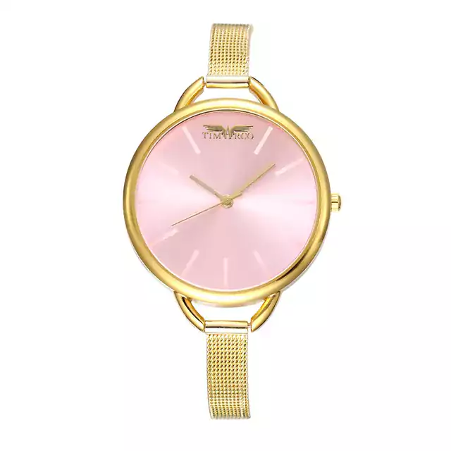 Luxusní dámské hodinky s tenkým náramkem - Zlato růžová