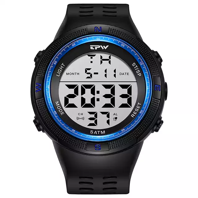 Digitální hodinky s kalendářem - modrý