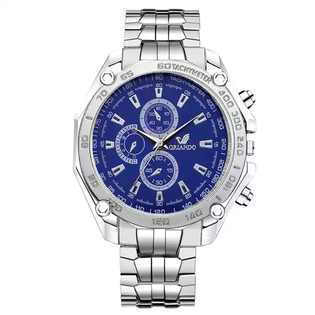 Pánské náramkové hodinky - Stříbrná modrá
