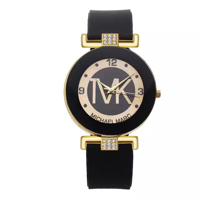 Elegantní dámské hodinky se silikonovým řemínkem - Černá