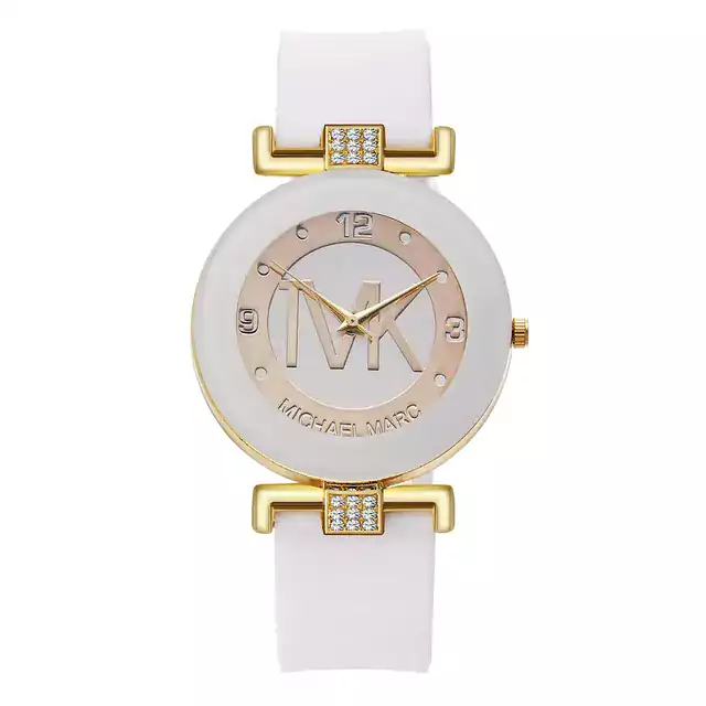Elegantní dámské hodinky se silikonovým řemínkem - Bílý