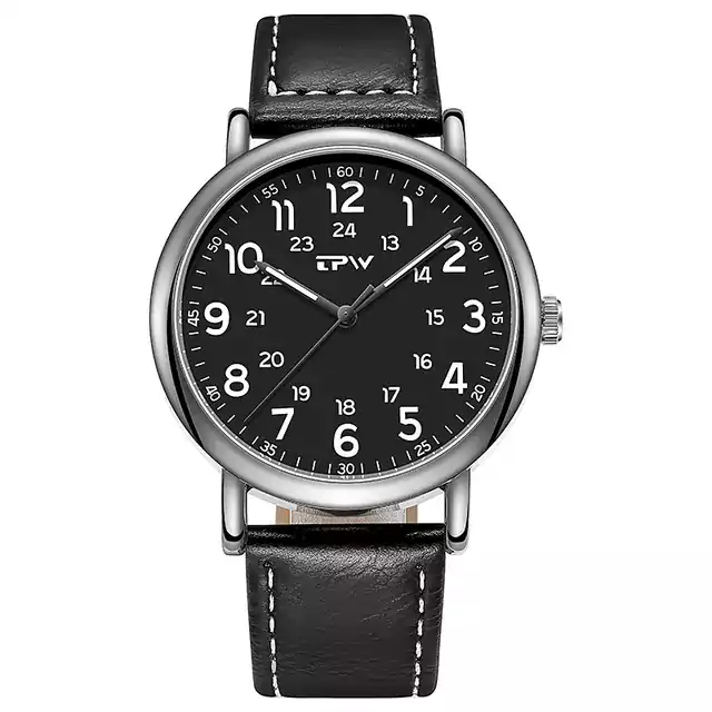 Luxusní pánské hodinky s páskem z umělé kůže - Černá02