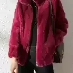 Elegantní dámský zimní sametový kabát