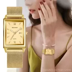 Luxusní dámské hranaté náramkové hodinky