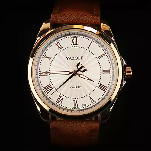 Luxusní pánské hodinky s římskými číslicemi - Hnědá Bílá
