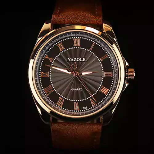 Luxusní pánské hodinky s římskými číslicemi - Hnědá Černá