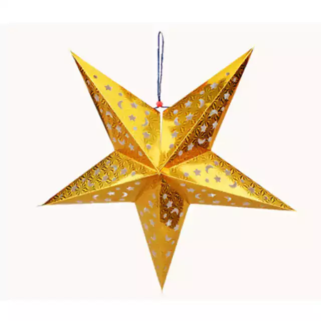 Závěsná vánoční dekorace | vánoční hvězda - Zlatá, 30 cm