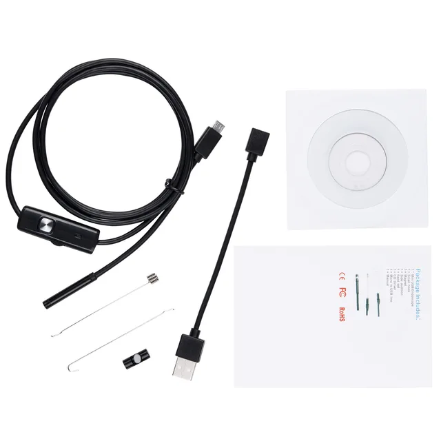 Inspekční | Endoskopická vodotěsná kamera - pro mobil a PC, USB | micro USB, 1 - 5 m - 7mm, 1m