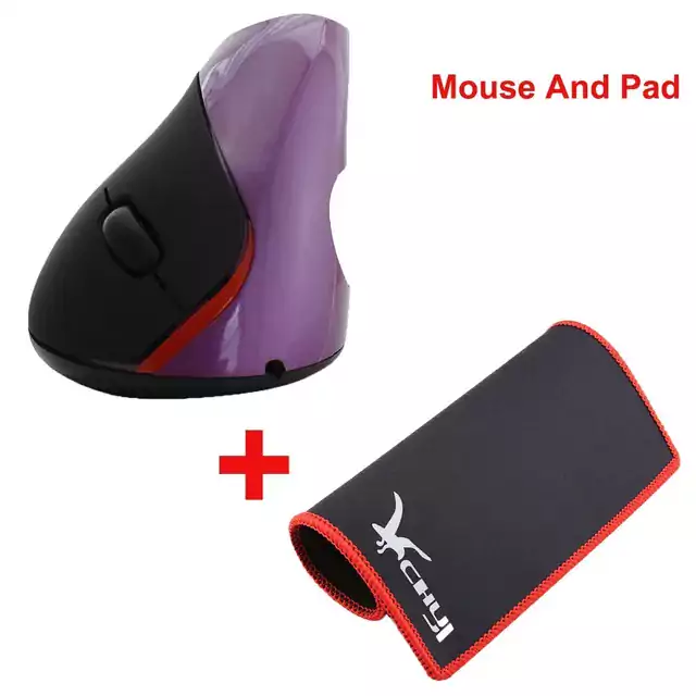Vertikální myš | ergonomická myš - bezdrátová - Fialová Myš A Podložka