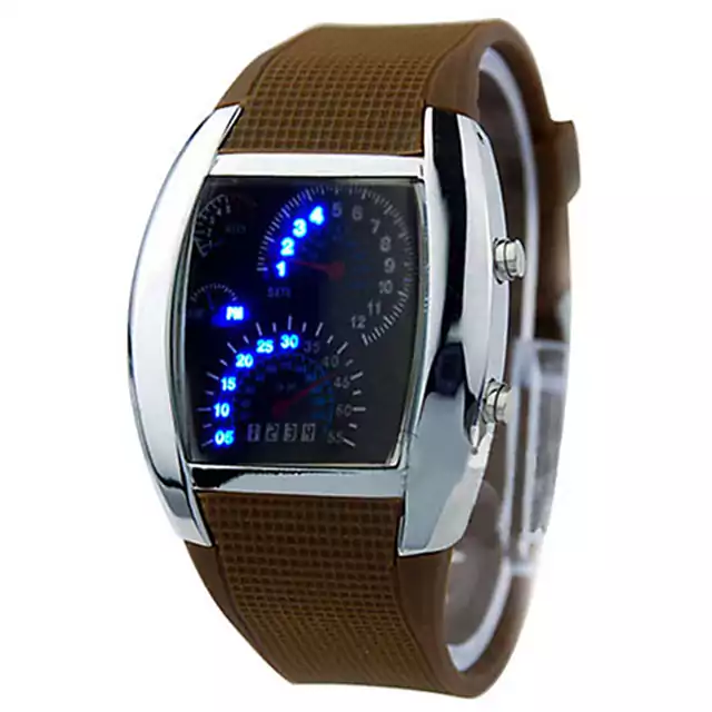 Binární LED hodinky | hodinky s tachometrem - Kávová kapela