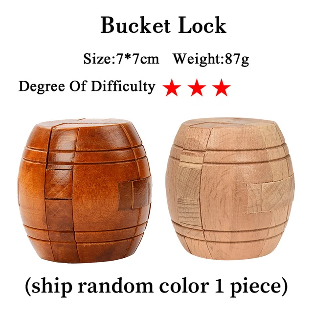 Dřevěný hlavolam - Zámek kbelíku