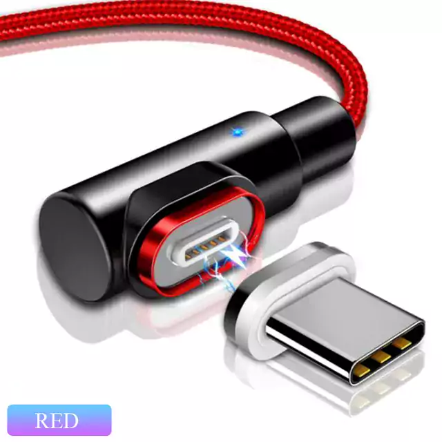 Magnetická nabíječka pro iPhone a Android - červená, USB C