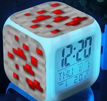 Digitální LED budík s motivem Minecraft - I