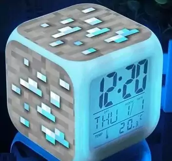 Digitální LED budík s motivem Minecraft - K