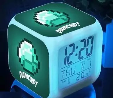 Digitální LED budík s motivem Minecraft - C