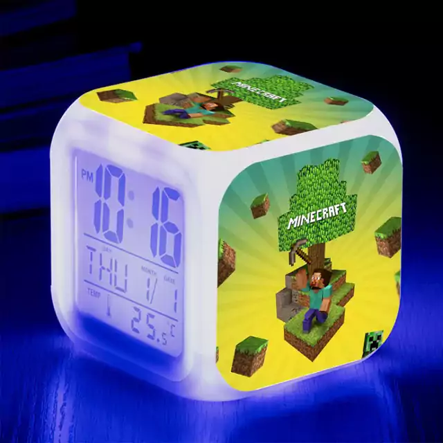 Digitální LED budík s motivem Minecraft - 2