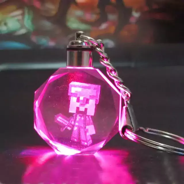 Minecraft klíčenka s LED světlem - A
