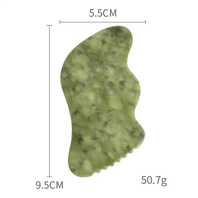 Tvářová škrabka z přírodního kamene Jade - Zelená