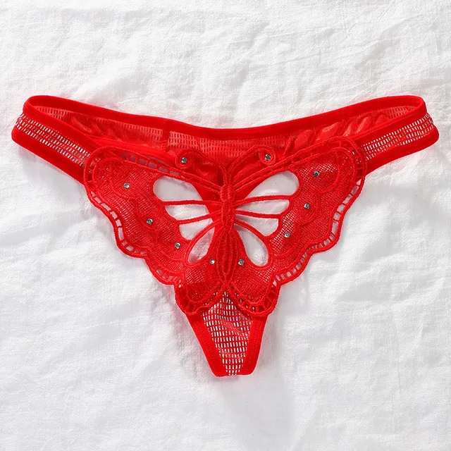 Sexy tanga - styl motýl - Červené