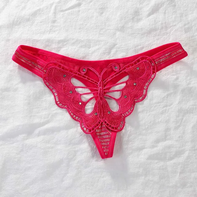 Sexy tanga - styl motýl - Růže červená