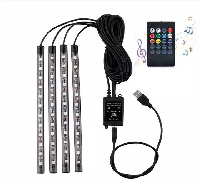 Světelné pásky do auta - dekorativní prvek - 48LED USB dálkové ovládání