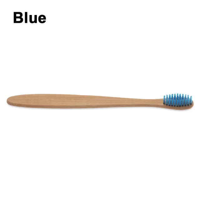 Bambusový zubní kartáček | duhový dřevěný kartáček - ekologický - Modrá 2