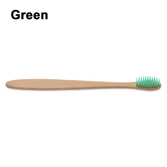 Bambusový zubní kartáček | duhový dřevěný kartáček - ekologický - Zelená 2