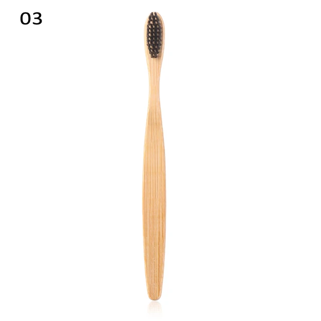 Bambusový zubní kartáček | duhový dřevěný kartáček - ekologický - Černá