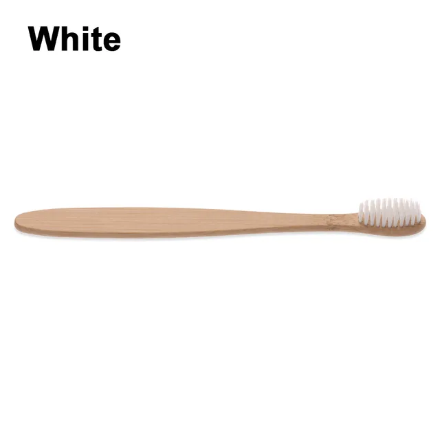 Bambusový zubní kartáček | duhový dřevěný kartáček - ekologický - Bílá 2