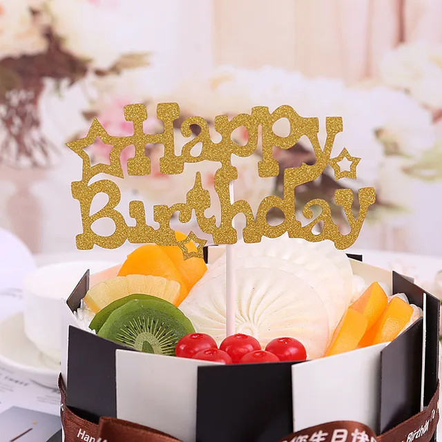 Dekorace na dort | nápis na dort Happy Birthday - styl 22
