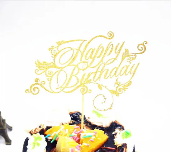 Dekorace na dort | nápis na dort Happy Birthday - styl 9