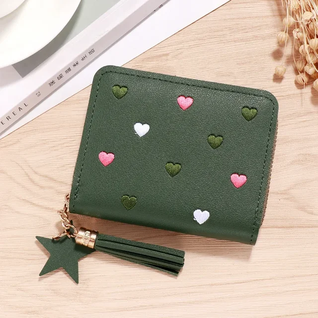 Dámská mini peněženka z umělé kůže - Zelená